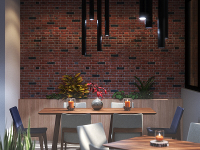 Cafe interior design using 3dsmax and Vray