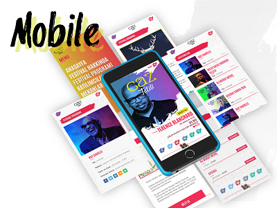 Caz Tatili UI Design - Mobile artist brush cards concept fest jazz fest menu mobile app splash ui user ux