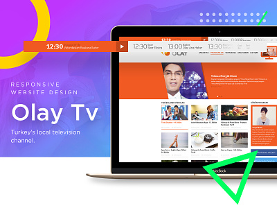 Olay Tv UI Design channel clean flat responsive television tv ui ux web site