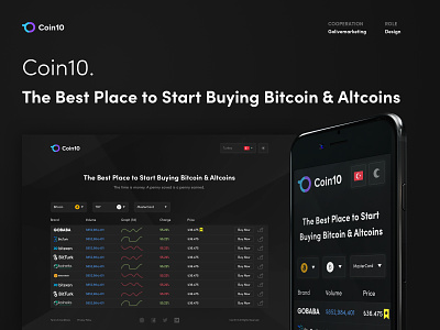 Coin10 - Compare Bitcoin and Altcoins Prices altcoin coin compare crypto currency design ui ux web