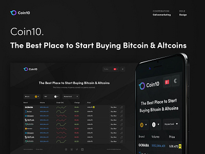 Coin10 - Compare Bitcoin and Altcoins Prices altcoin coin compare crypto currency design ui ux web