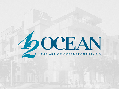 42 Ocean Primary Logo 42 brand branding condominium logo luxury ocean oceanfront virginia virginia beach