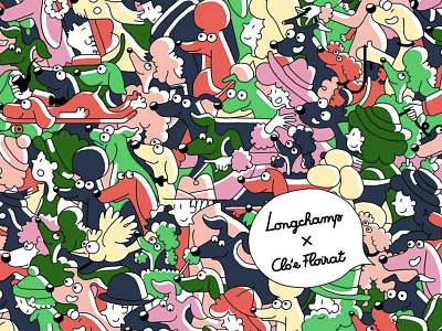 Longchamp x Clo'e Floirat cartoon design dog drawing editorial fashion illustration longchamp spotillustration