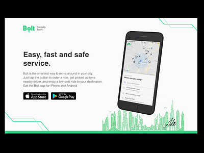 Bolt (Formally Taxify) bolt brand design design product page taxi taxi app ui design