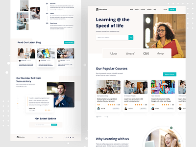 Online Learning Platform - Landing page academy clean course e learning education interface landingpage learning platform lesson online teachers ui ui design user experience user interface ux ux design web design webapp website