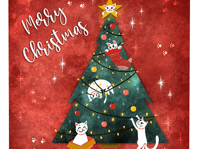 Christmas card [3] christmas christmas card christmas party christmas tree design flat design flat illustration flatdesign illustration minimal