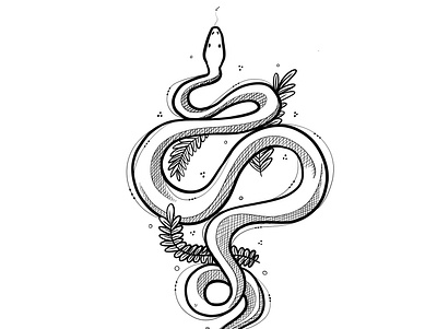Snake blackandwhite branding design drawing fineline flat design flat illustration flatdesign illustration minimal