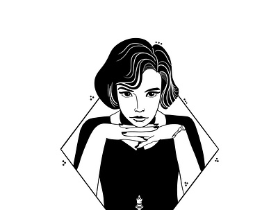 Beth [2] blackandwhite design drawing fanart fineline flat design flat illustration flatdesign illustration minimal