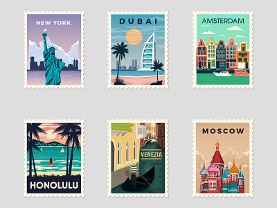 Posters - Postmarks 1 design vector