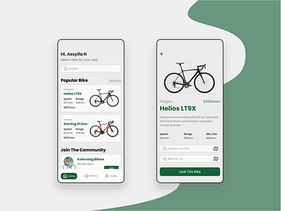 Bike Rental app design ui
