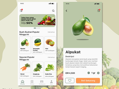App for Ordering Vegetables and Fruits app illustration ui ux web