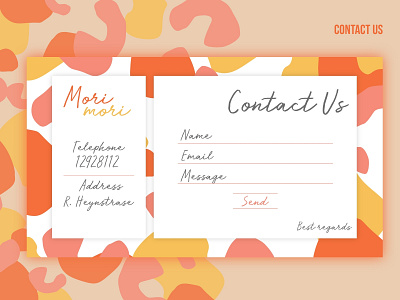 #28 Daily UI - Mori Mori contact form contact page contact us daily 100 challenge dailyui design illustration ui web