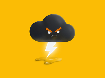 Grumpy. 3d cloud grumpy illustration lightning rain thunder weather yellow
