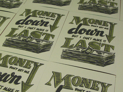 VS. Print Exchange cash lettering money screenprint typography