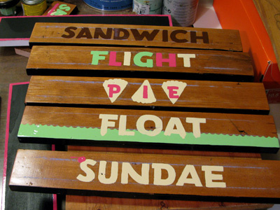 Ice Cream Signs ice cream lettering paint sign painting typography wood