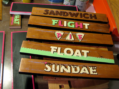 Ice Cream Signs 02 ice cream lettering sign painting typography wood