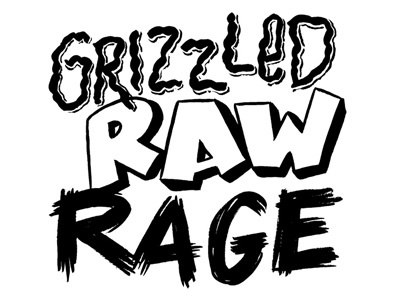 Grizzled Raw Rage brush lettering typography
