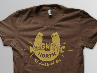 Magnetic North Shirt Mockup lettering magnetic north shirt