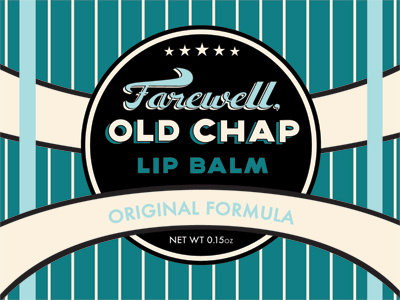 Farewell, Old Chap balm label lettering lip typography