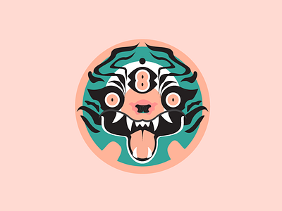 Tiger Face adobe adobe illustrator animal design illustration pink tiger tiger logo vector