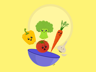 Together cartoon food health illustration vector vegetables