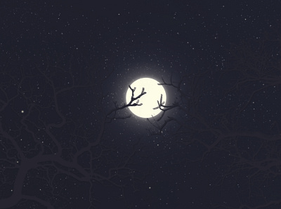 The moon illustration ночь рисунок