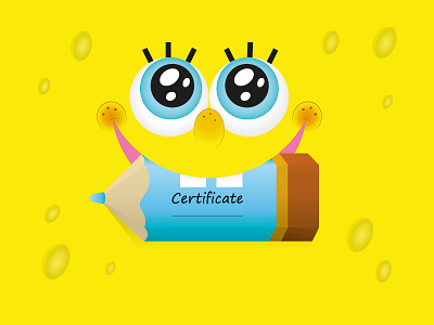 Spongebob certificate cartoon childrens gift gift certificate illustration vector