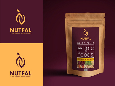 "Nutfal "Flavored Almonds Logo Design & Ideation art branding design icon illustration illustrator logo minimal typography web