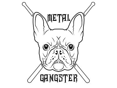 Pesel dog french bulldog logo metal