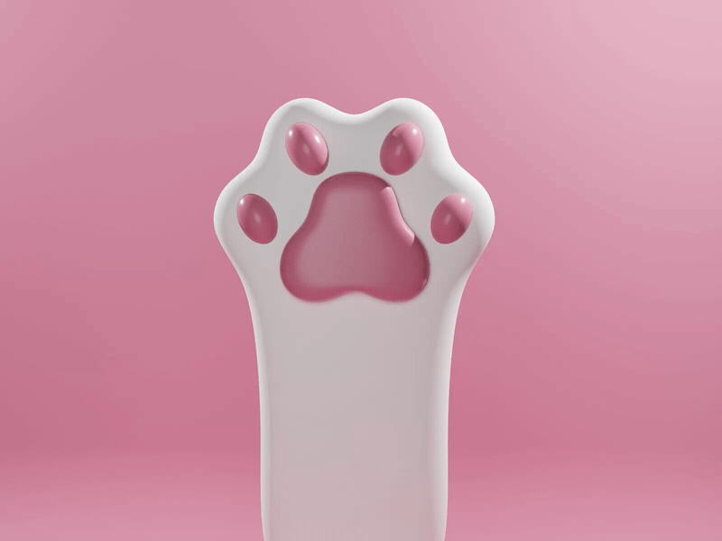 Cat's paw 3d animation blender blender3d cat graphic design motion graphics paw pink white