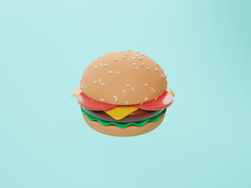The appearance and disappearance of the burger 3d animation blender blue burger motion graphics