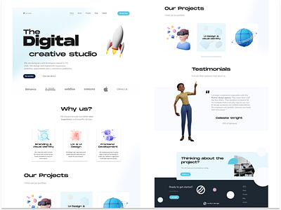 Digital creative studio webdesign 🚀 3d app appdesign branding design graphic design illustration landingpage logo ui uidesign ux