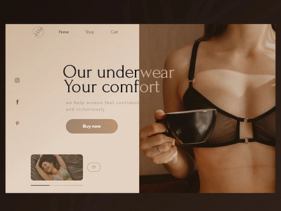 Underwear store - First screen design firstscreen lingerie typography underwear web design women