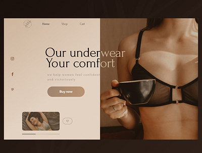 Underwear store - First screen design firstscreen lingerie typography underwear web design women