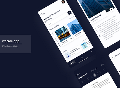 Wecare - App Design app case study graphic design mobile app design ui user interface design ux vector