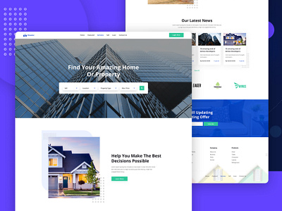 Real Estate Template blog design branding business buying creative agency design financing find home illustration landing page professional property marketing real estate realestate selling startups template web design website