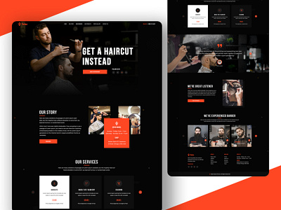 Barber Shop Template barber shop business creative agency hair salon hair salon near me haircut hairstyle landing page startups template theme web design website