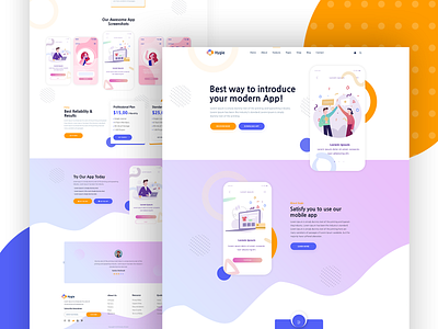 Hygie – Mobile App Landing Page Template android app app publisher app website business chatbot games iphone app landing page mobile app music app product showcase shopping cart template web design website