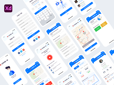 Covid-19 Alert application app design branding design illustration ios app ios app design logo social awareness startups typography ui ux