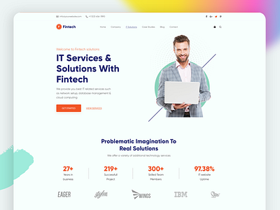 IT Services & Solutions Website Template business creative creative agency design it services professional startups template ui web design website