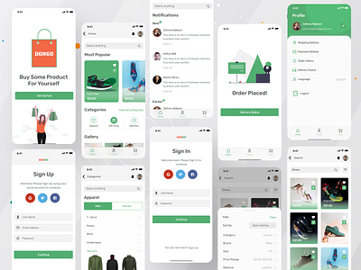 DONGO- E-Commerce App app concept app design app logo app ui apparel application buy design illustration logo online seller online store app startups ui