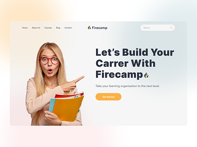 Firecamp- Header Exploration business creative instructor landing page learning management system online learning professional startups template web design website