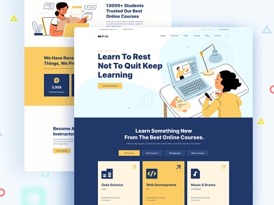 Roda- E learning Landing page branding business creative agency graphic design illustration professional startups template web design website