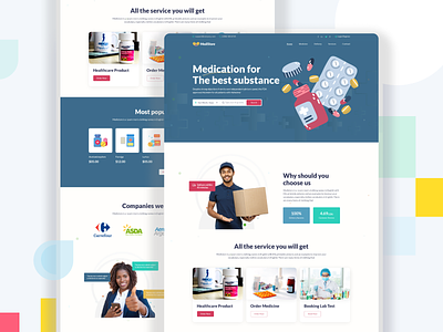 Medistore- Online Pharmacy landing page best design business creative agency design logo online store pharmacy landing page professional startups template web design website