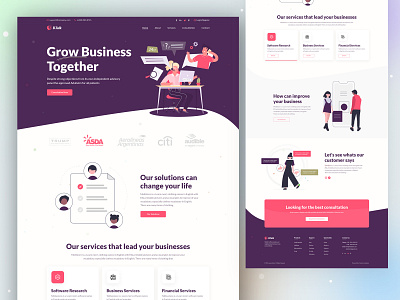 B.Talk- Business Consulting landing page branding business business consulting creative agency digital landing page landing page professional startup agency startups template ui website