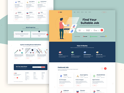 Dinera- Job Finding Landing Page clean website minimal design professional