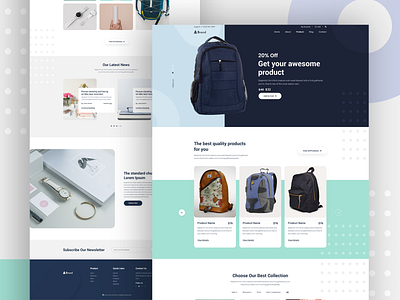 Backpack - Ecommerce Shop Template accessories apparel ecommerce shop store template theme webpage website