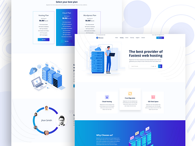 Hosting Company Landing Page Template business cloud domain hosting hosting template isp landing page server startups template theme vpn web design website