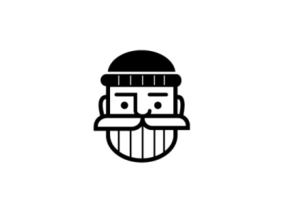 Hipster Beard Dude Line Logo