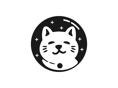 Minimal Astronaut Space Cat Logo